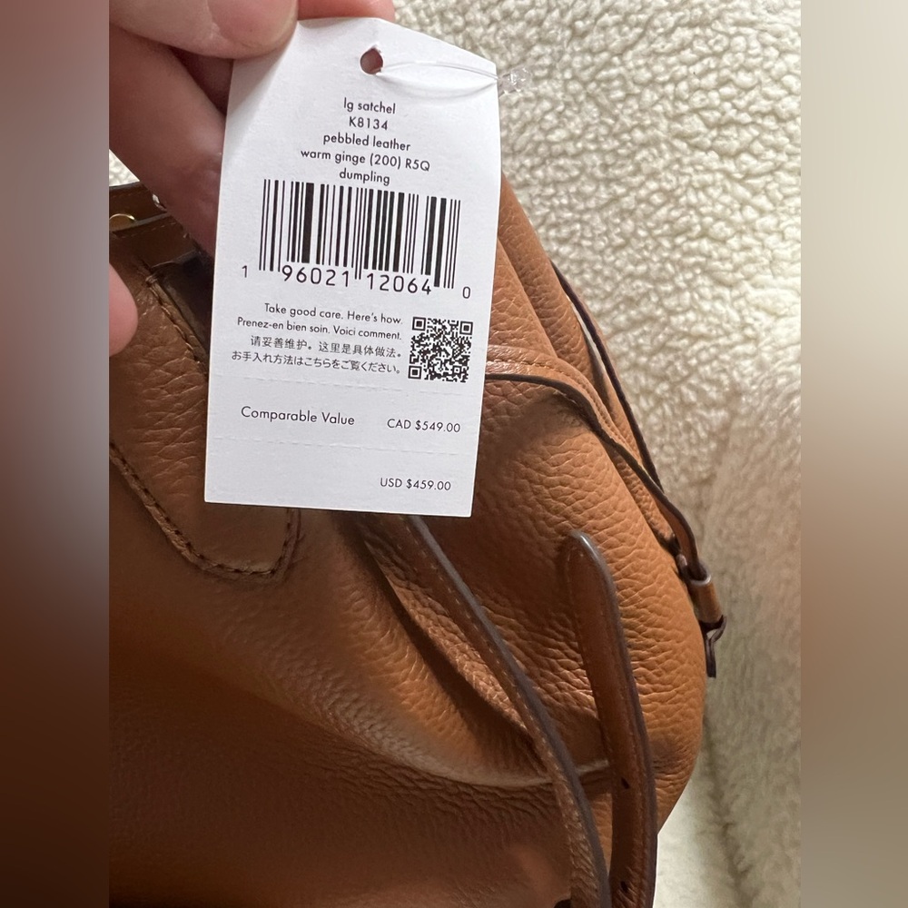 Kate Spade♠️-Large Leather Dumpling Satchel-Ginger*PURSE AND DUSTY ONLY* - Picture 4 of 4